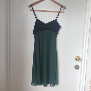 Ellis green and black silk dress